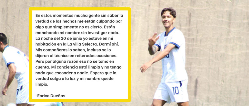 Enrico Dueñas desmiente al entrenador de la Azulita y dice que no abandonó la concentración