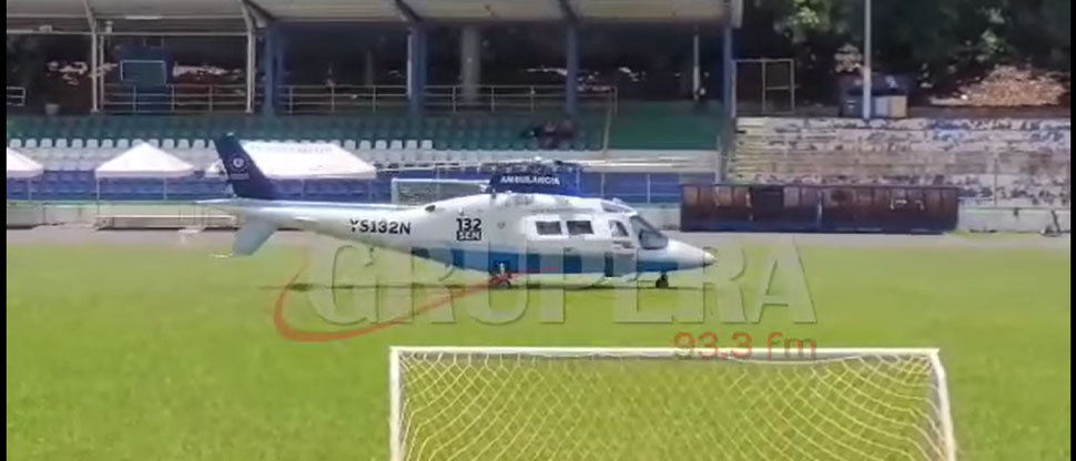 Trasladan de urgencia a niña hacia el hospital Benjamín Bloom en helicóptero ambulancia