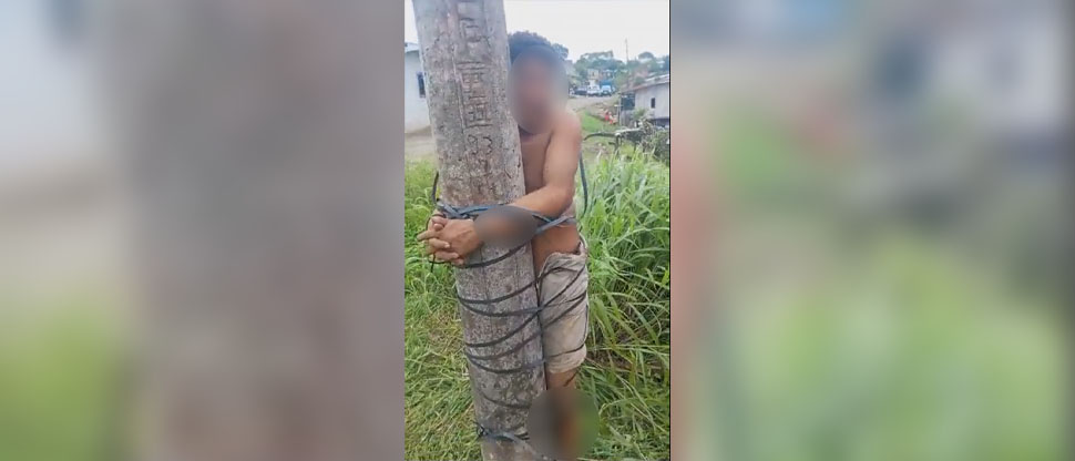 Delincuente pide “piedad” luego que habitantes de una comunidad lo amarraron para lincharlo