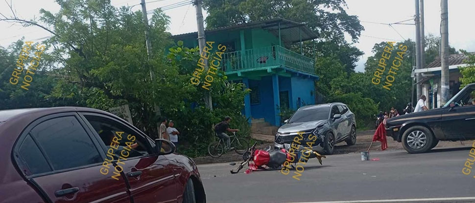 Motociclista resulta gravemente lesionado en fuerte choque con un carro en Metalío 