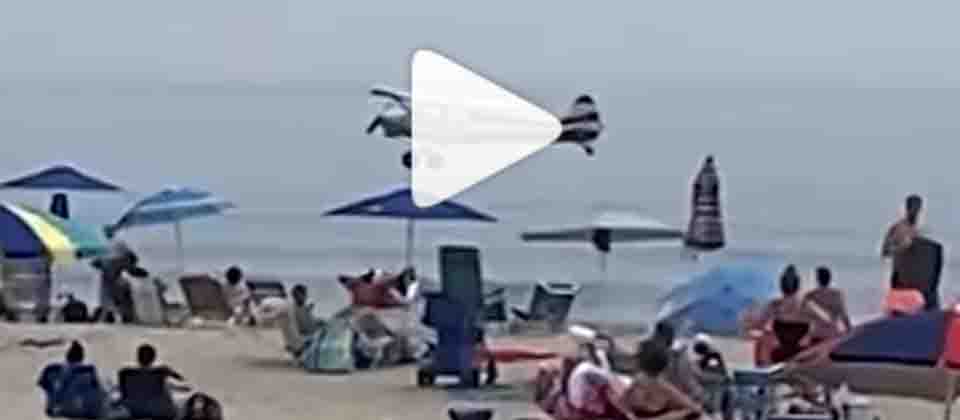 Conductor de avioneta se estrella en playa de Hampton Beach, EEUU