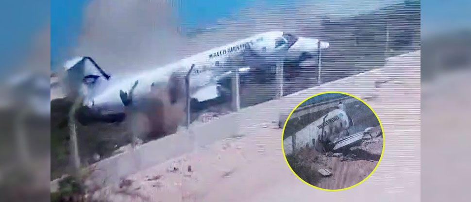 Pasajeros viven momentos de pánico tras estrellarse avión en aeropuerto de Somalia