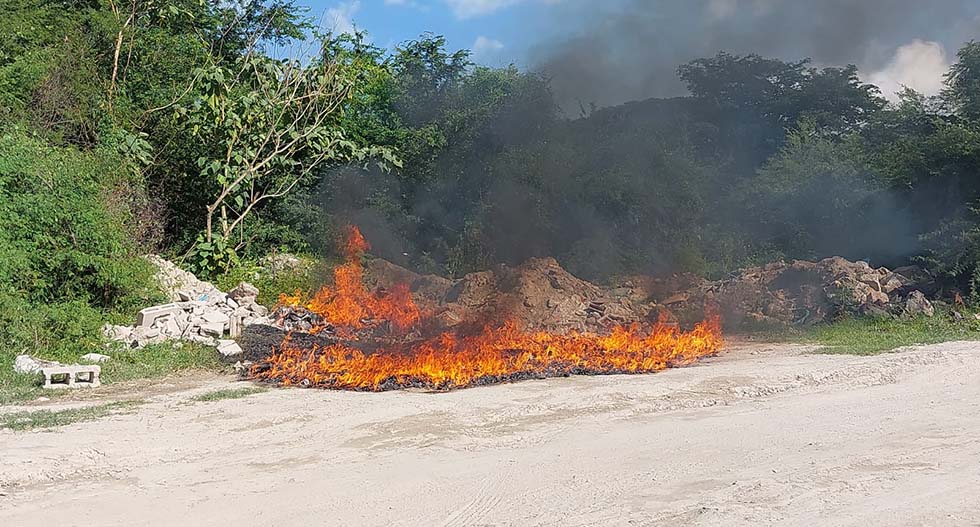Destruyen droga que fue decomisada en Sonsonate, Santa Ana y San Salvador