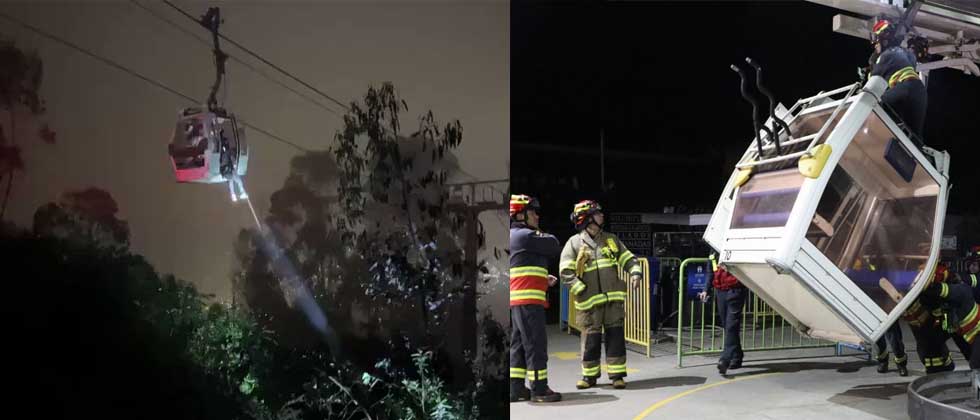 Rescatan a 75 personas atrapadas en teleférico de Ecuador