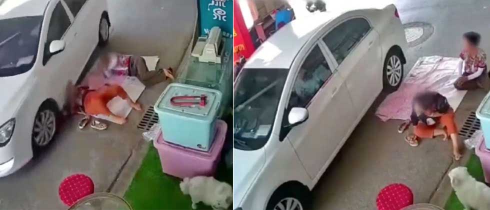 Mujer sale ilesa luego de que carro le atropellara la cabeza