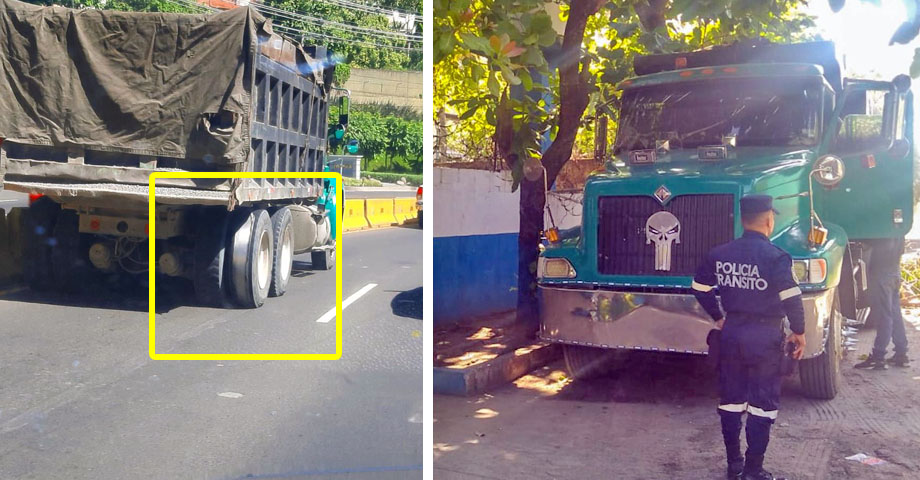 Tras denuncia, decomisan camión que circulaba con llantas lisas