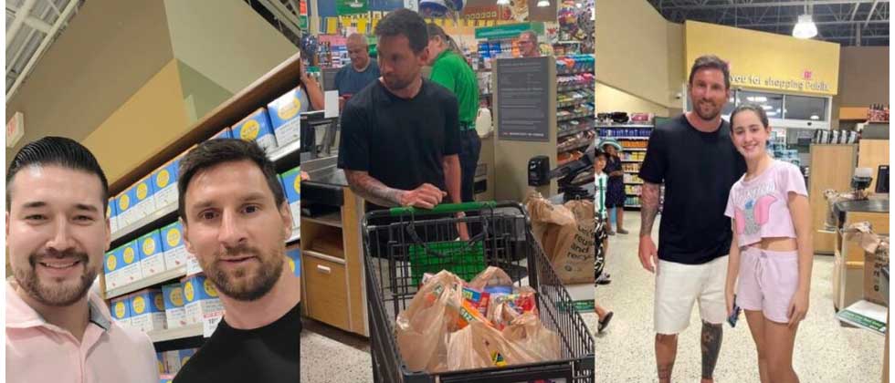 Messi es captado haciendo sus compras en un supermercado de Miami
