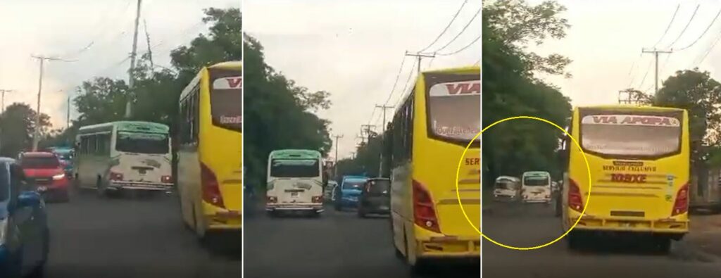 Captan a microbusero en contrasentido y poniendo en riesgo a pasajeros en Apopa (VIDEO)