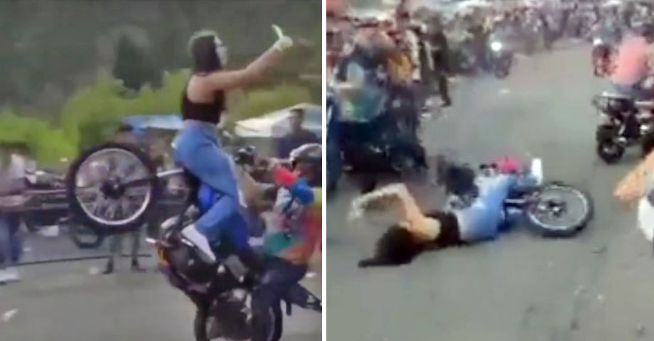 Por hacer un “caballito” en moto, joven de 17 años cae y convulsiona