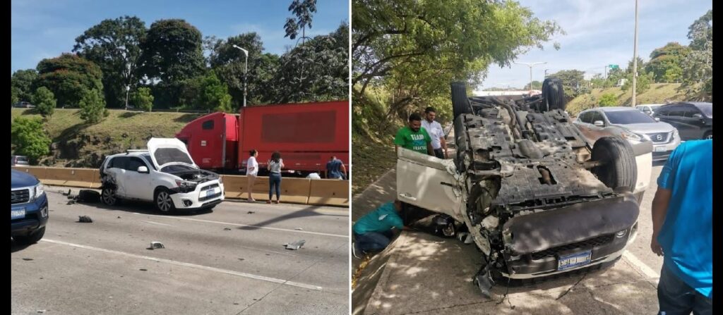 Reportan cuatro lesionados de gravedad tras fuerte accidente en bulevar Monseñor Romero