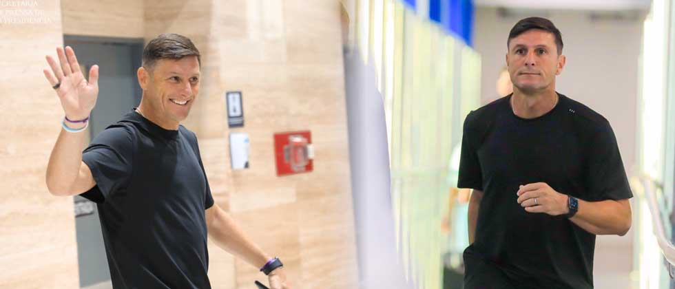 Javier Zanetti está de visita en El Salvador