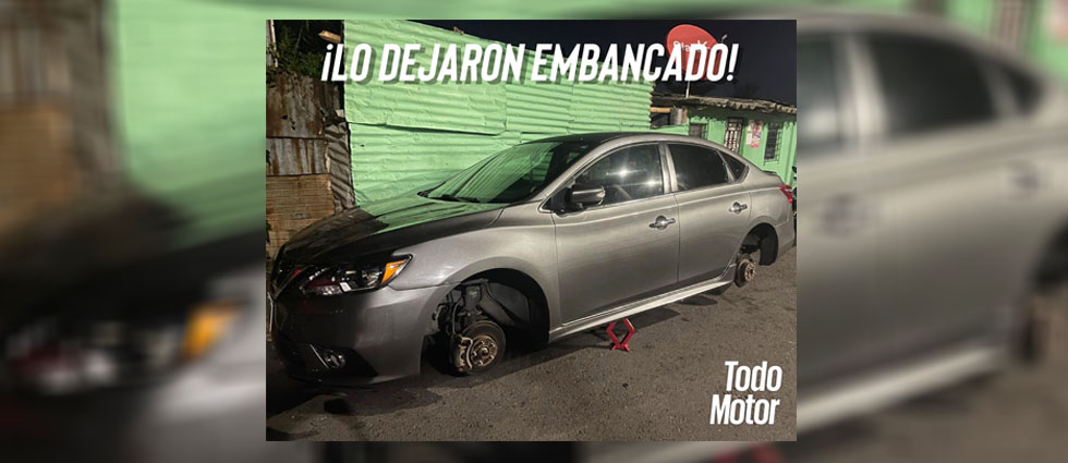 Dejan sin llantas a vehículo estacionado en colonia de San Salvador