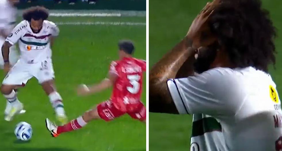 TERRIBLE: Marcelo le quiebra la pierna a un rival en la Copa Libertadores