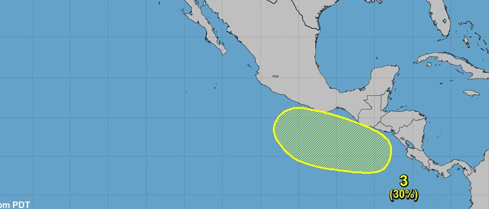 Monitorean sistema con probabilidades de convertirse en baja presión en la costa salvadoreña