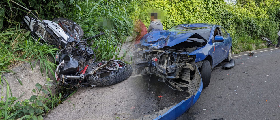 Fuerte accidente deja dos lesionados en carretera a Quezaltepeque