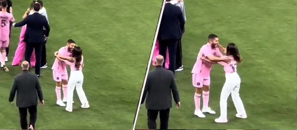 Antonela Roccuzzo cofunde a Jordi Alba con Messi y casi le da un beso
