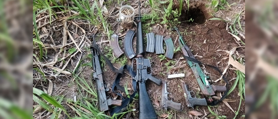 PNC incauta armas a grupo de pandilleros desmantelado entre el límite de Cabañas y Chalatenango