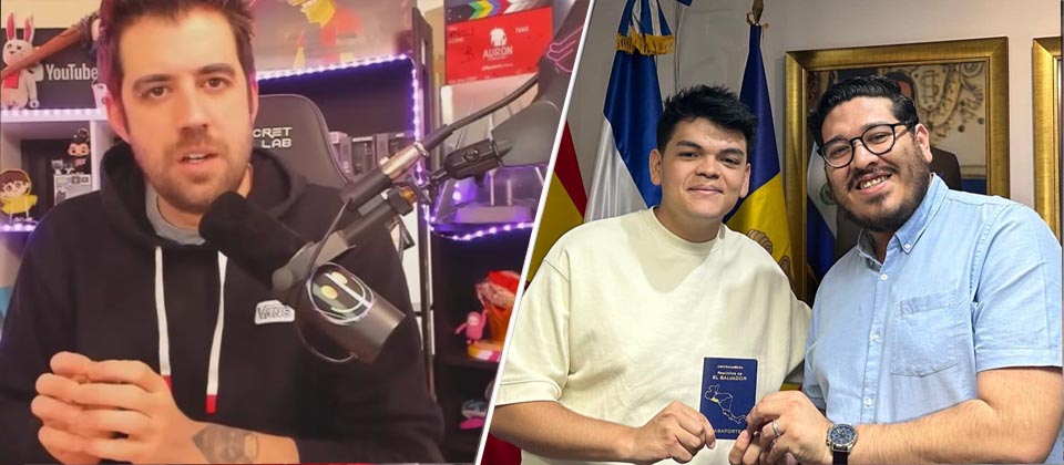 Auronplay agradece al presidente Bukele por ayudar a streamer salvadoreño a recuperar su pasaporte tras sufrir un asalto