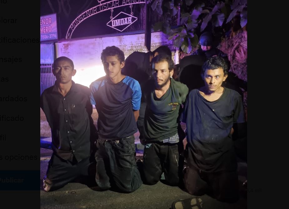 En carretera Longitudinal del Norte, PNC captura a 4 sujetos miembros de grupo armado que delinquía en Cabañas