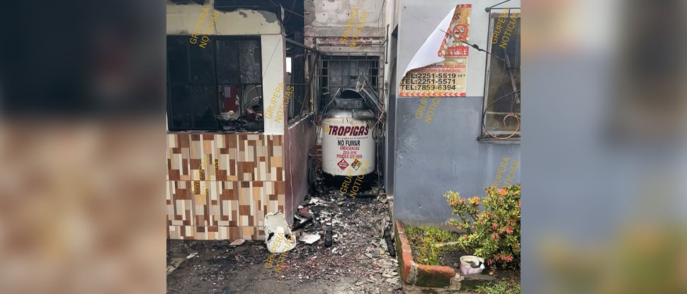 Fuga de gas provoca incendio en restaurante en Acajutla que dejó como saldo dos lesionados