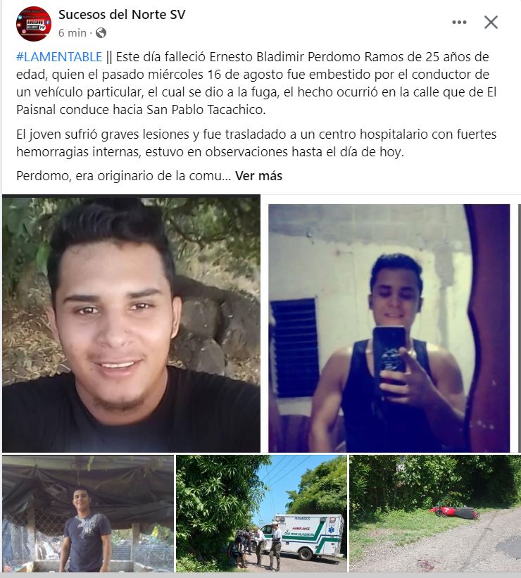 Joven pierde la vida este lunes tras varios días de sufrir un grave ...