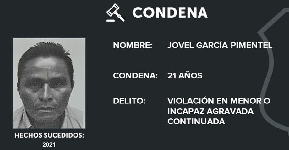 Por aprovecharse de una menor, hombre pasará más de dos décadas en prisión