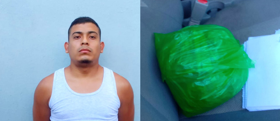 Capturan en Santa Tecla a sujeto que tenía dos paquetes de marihuana dentro del vehículo