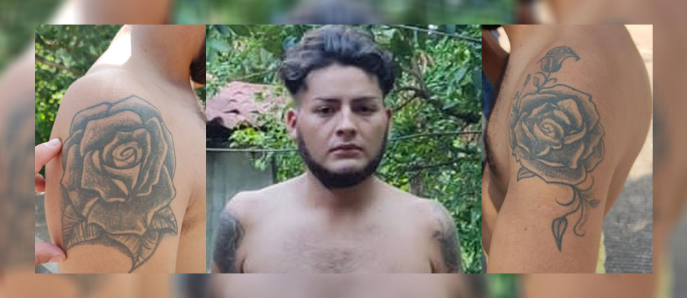 Arrestan a temido terrorista que ocultó tatuajes de la MS-13 con florcitas