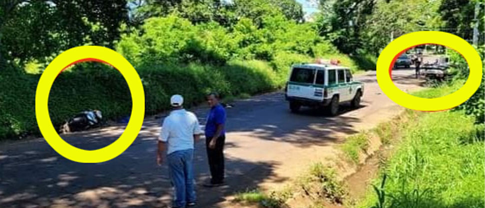 Motociclista queda sin vida en canaleta tras impactar contra pick up en Puerto Parada