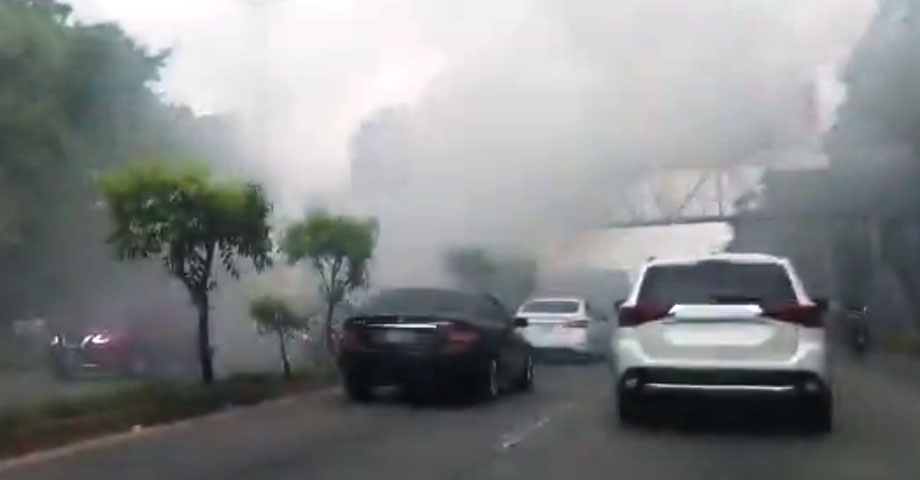 Reportan bus incendiándose a autopista a Comalapa en las cercanías del paso del Jaguar