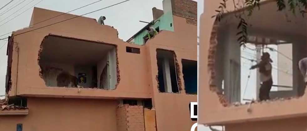 Mujer decide demoler su casa tras ser desalojada por su suegro