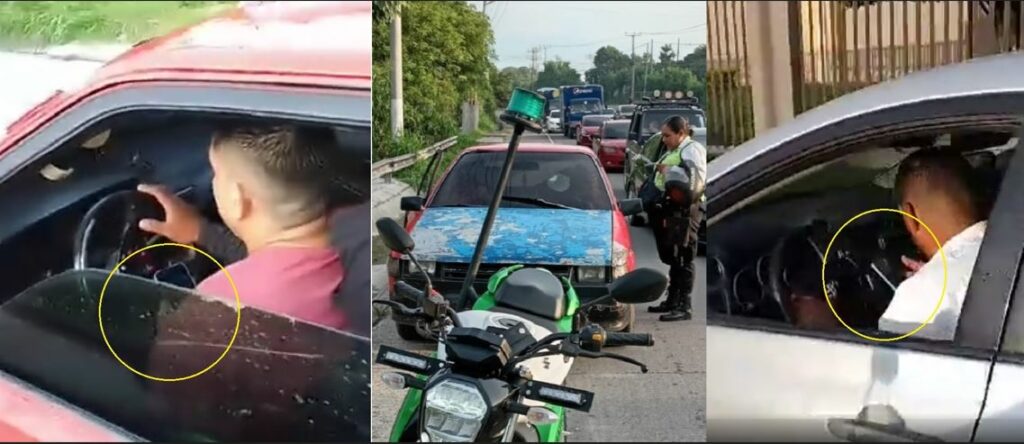 Sorprenden a conductores con el celular en la mano mientras circulan por calles de San Salvador | VIDEO