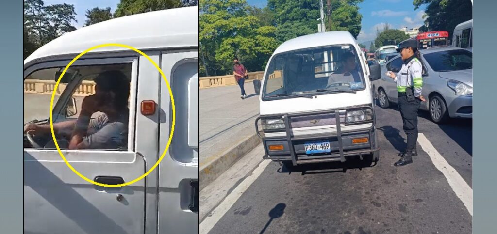 Sancionan a otro conductor por usar el celular mientras maneja en San Salvador (VIDEO)