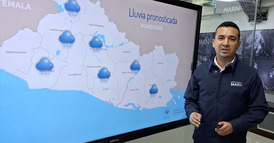 MARN: Lluvias iniciarán desde la franja norte y se dispersarán al resto del país este viernes
