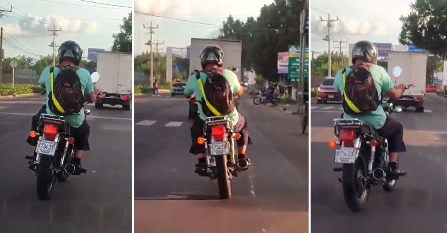 Captan a motociclista conduciendo en aparente estado de ebriedad en la Troncal del Norte