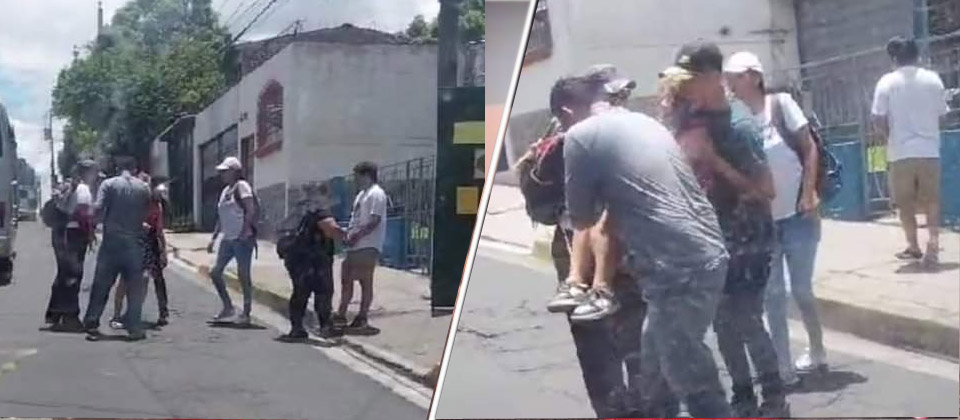 Microbusero de la ruta 32 ayuda a estudiante tras caerse de la unidad de transporte