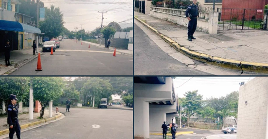 Fuerzas de seguridad se desplazan en los alrededores del estadio “El Mágico” González, previo al partido de La Selecta