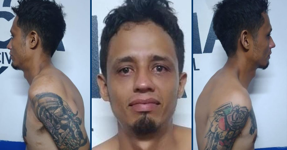 Alias “Inocente”, otro delincuente que tapó sus tatuajes de pandilla, pero fue en vano