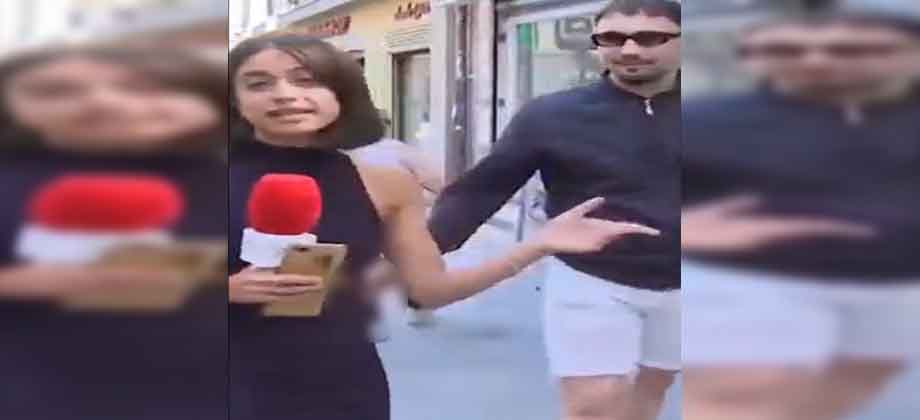 Sujeto manosea a periodista en plena transmisión televisiva en España