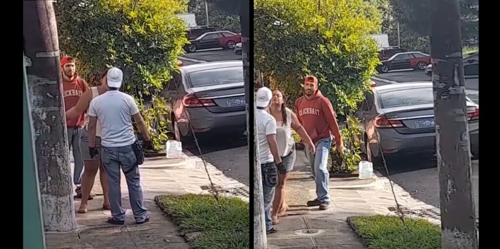 Mujer defiende a hombre ante los reclamos de su expareja: «Esta es la casa de mis  hijos», dice él (VIDEO)