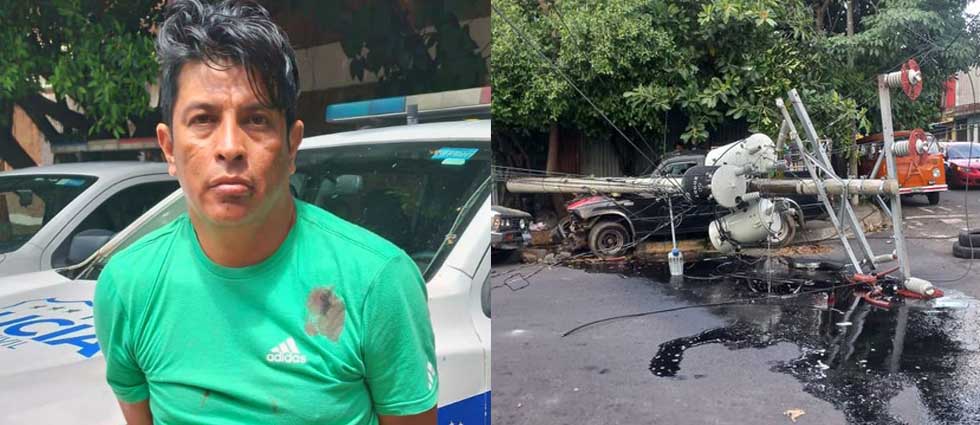 Capturan a sujeto tras chocar contra un poste en San Salvador: le detectaron 246 mg/dl de alcohol
