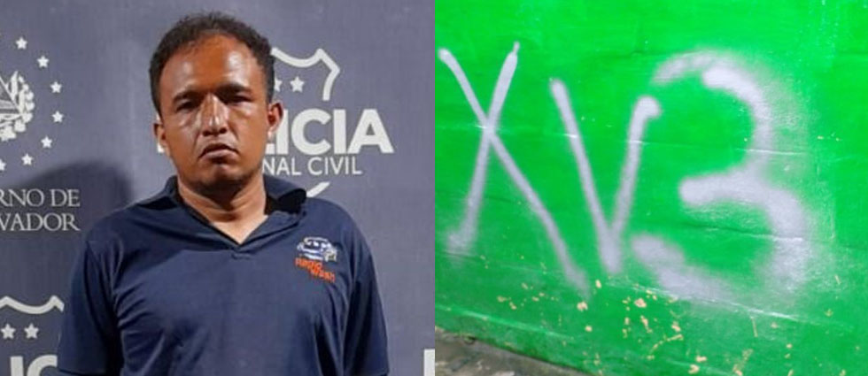Capturan a pandillero en Soyapango tras ser captado pintando grafitis alusivos al Barrio 18