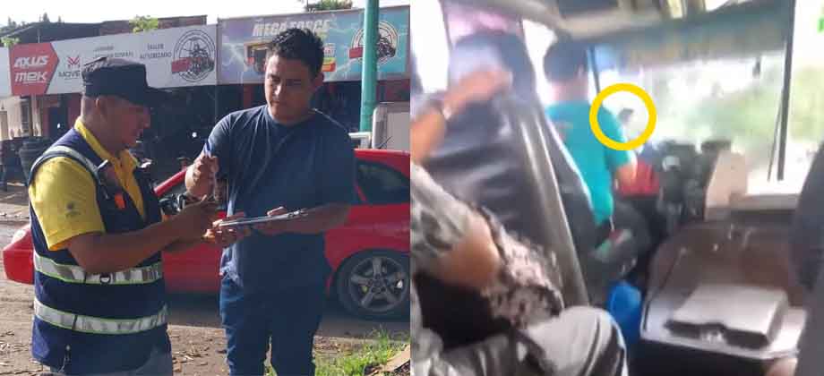 Multan a busero que fue grabado “chateando” mientras manejaba