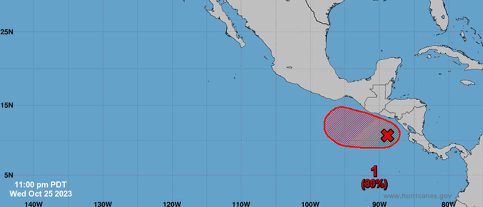 Baja presión con 60% de probabilidades de convertirse en ciclón tropical está frente a la costa salvadoreña