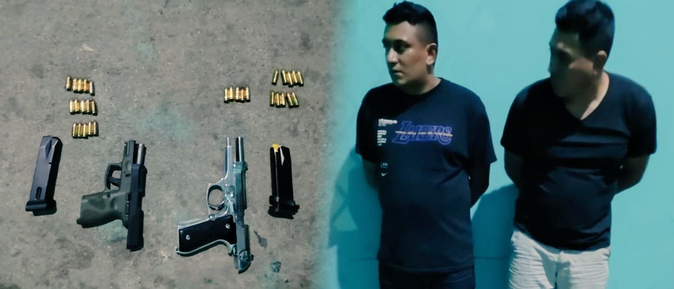 Capturan a borrachos armados con pistolas y munición en San Vicente