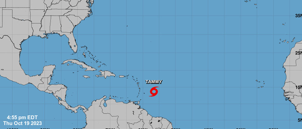 Avanza sobre el Océano Atlántico la tormenta tropical Tammy