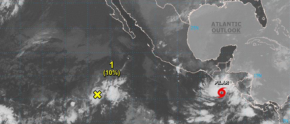 Tormenta tropical Pilar sigue su trayectoria hacia la costa salvadoreña