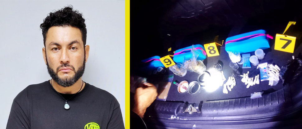 Cae sujeto con un cargamento de diferentes sustancias ilegales en la carretera Litoral