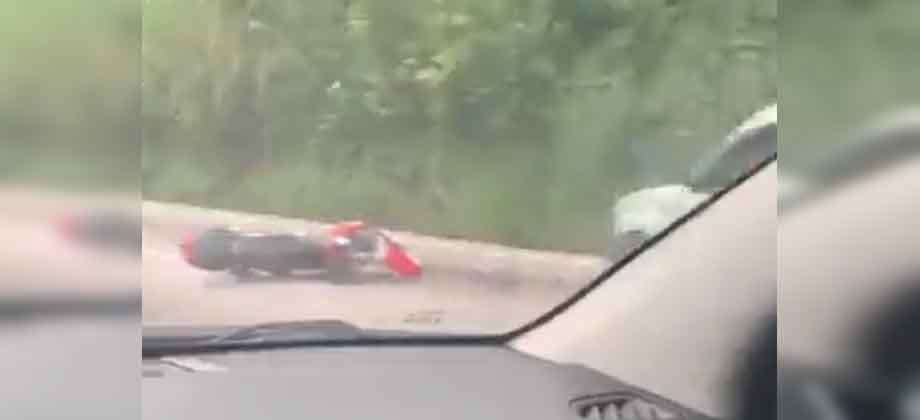 Reportan tráfico pesado por motociclistas accidentados en carretera los Chorros