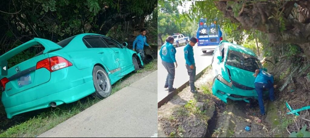 Conductor pierde el control y se accidenta en Santa Ana: 4 personas resultaron lesionadas